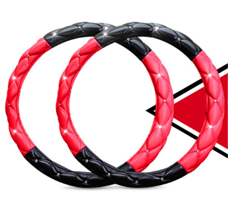 Fashion Cute Diamond Universal Black Bubble Steering Wheel Cover