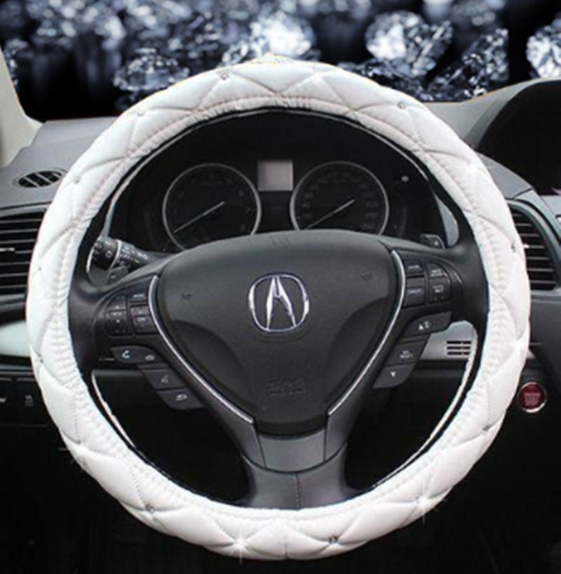 Fashion Cute Diamond Universal Black Bubble Steering Wheel Cover