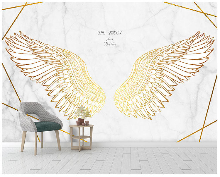 3d Angel Wings Wall Paper Background Wallpaper Mural 8d Wall Covering