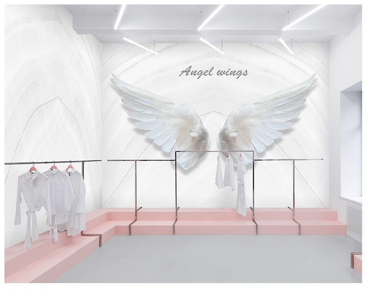 3d Angel Wings Wall Paper Background Wallpaper Mural 8d Wall Covering