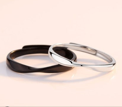 Silver S925 Adjustable Mobius Ring Live Mouth Model Original Niche Design Students