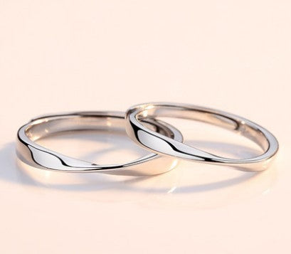 Silver S925 Adjustable Mobius Ring Live Mouth Model Original Niche Design Students