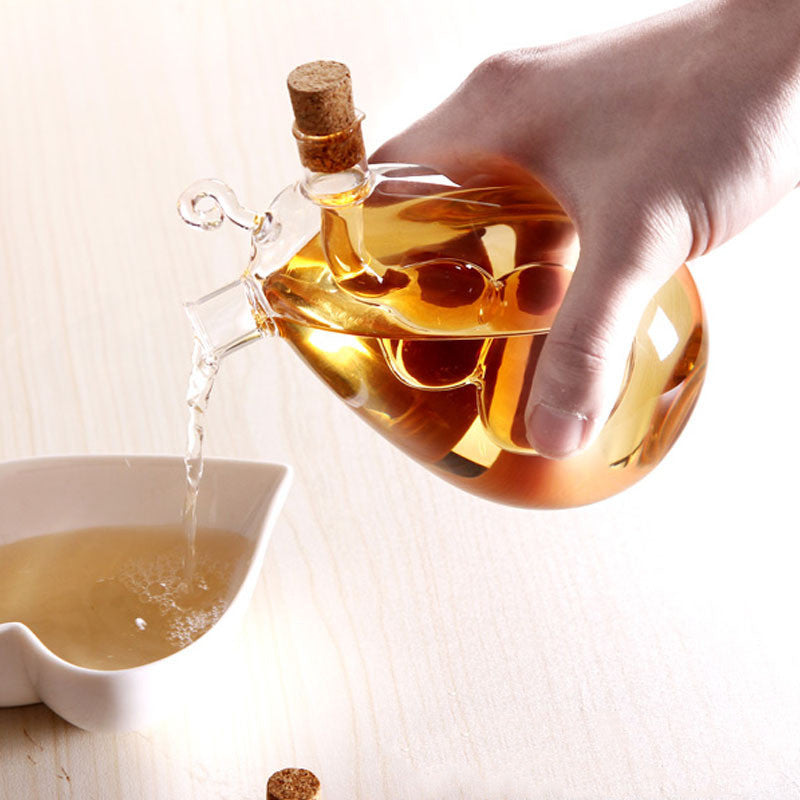 Dual-purpose Glass Kitchen Supplies Pouring Oil Pot Household Sealed Seasoning Bottle