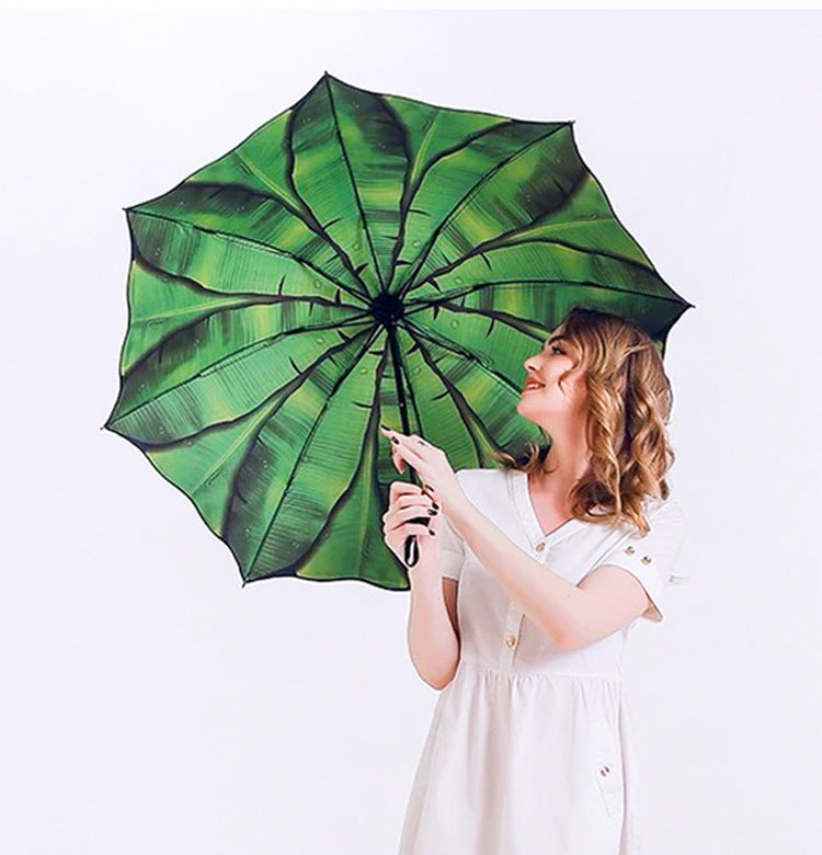 Banana leaf dual-purpose folding umbrella