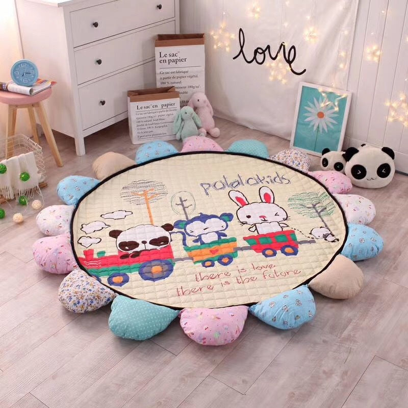 Environmental protection round baby mat floor mat sunflower creeping mat living room thickening Korean children creeping mat baby carpet