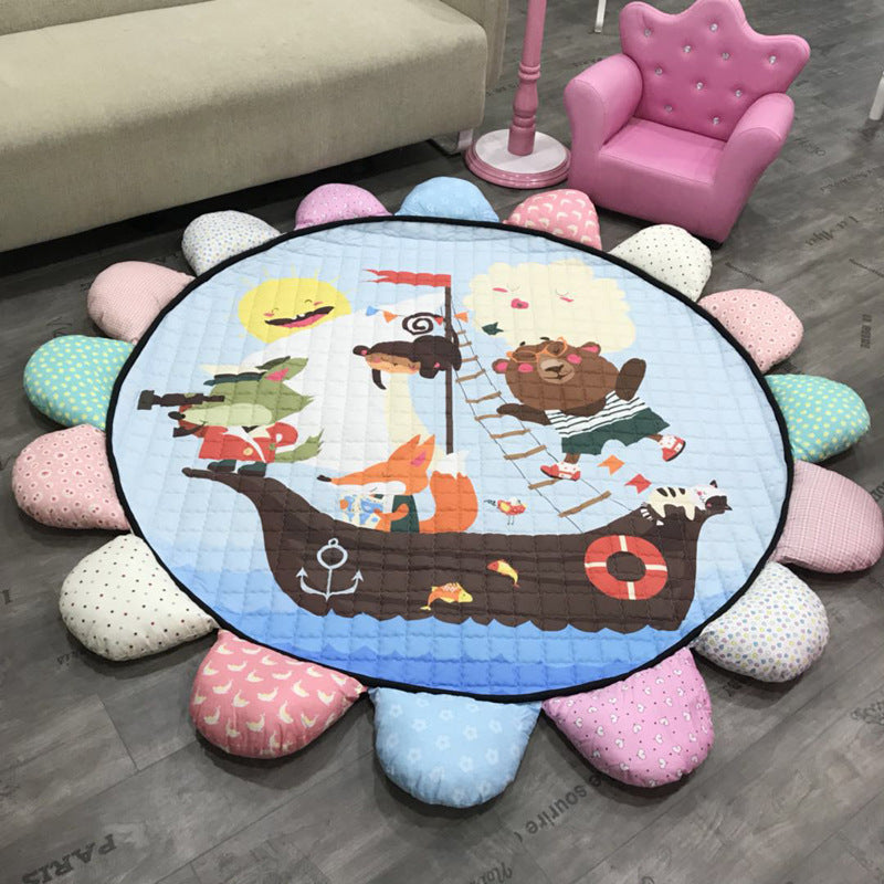 Environmental protection round baby mat floor mat sunflower creeping mat living room thickening Korean children creeping mat baby carpet
