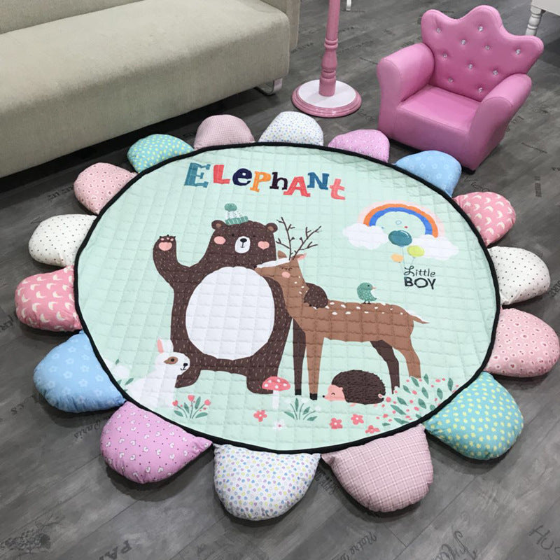 Environmental protection round baby mat floor mat sunflower creeping mat living room thickening Korean children creeping mat baby carpet