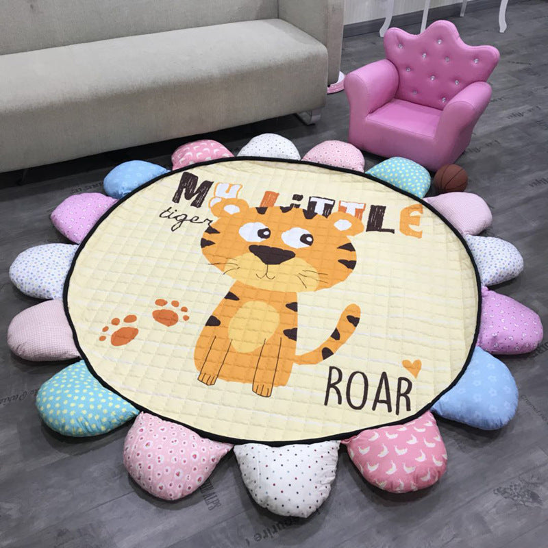 Environmental protection round baby mat floor mat sunflower creeping mat living room thickening Korean children creeping mat baby carpet