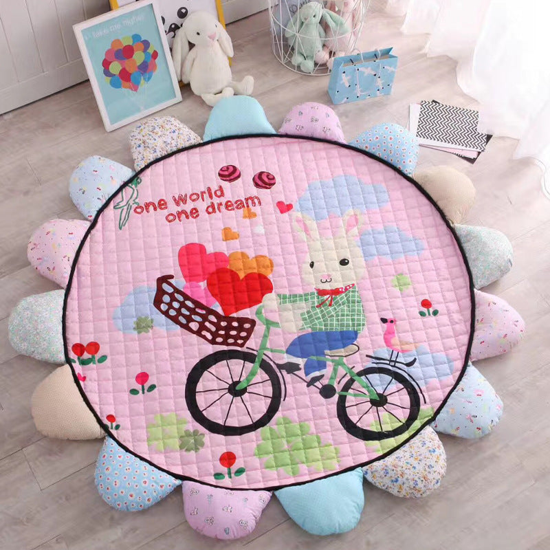 Environmental protection round baby mat floor mat sunflower creeping mat living room thickening Korean children creeping mat baby carpet