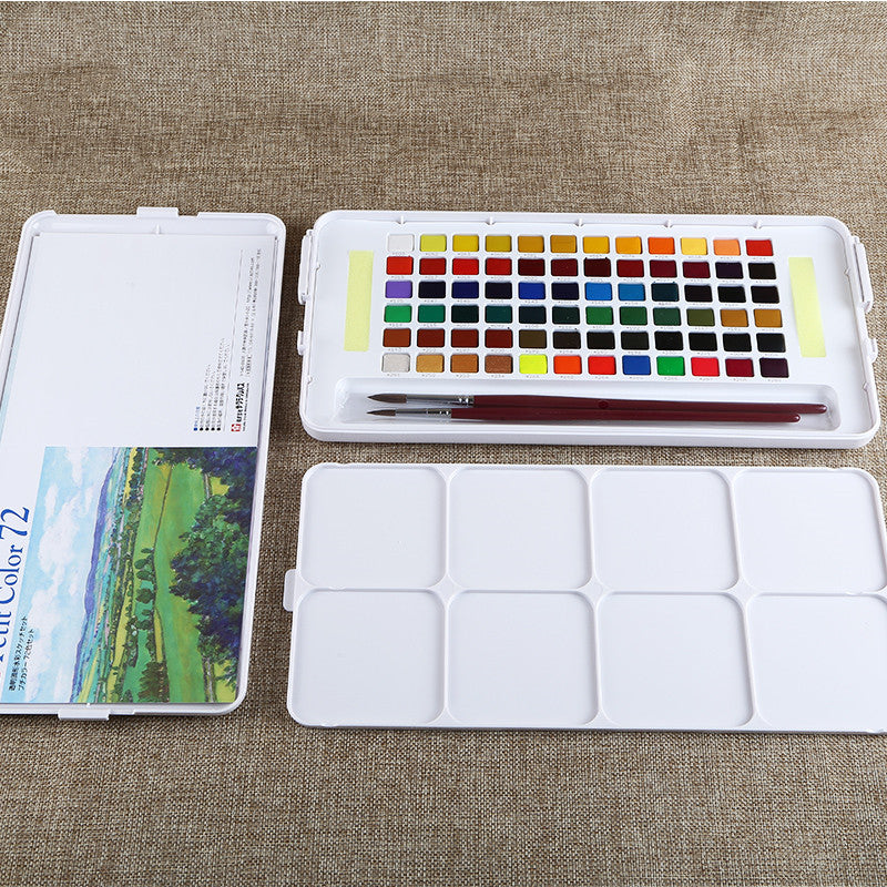 Sakura Solid Watercolor Paint Art Student Hand-Painted Professional Transparent Watercolor Student Special Gouache Painting Pen Pearlescent Watercolor Painting Tool Set