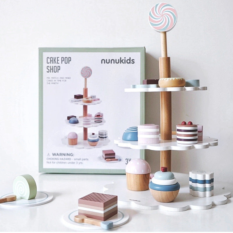 Wooden Simulation Cake Afternoon Tea Toy Children'S Kitchen Play House