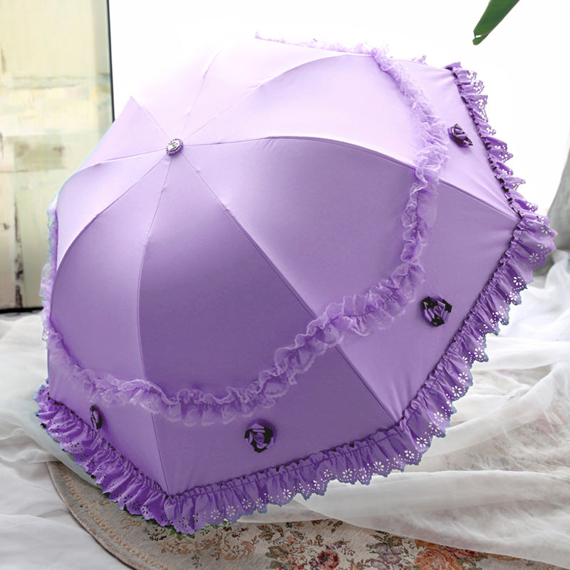 Sun Umbrella Lace Female Sunscreen And Anti-Ultraviolet Forest Eye Umbrella