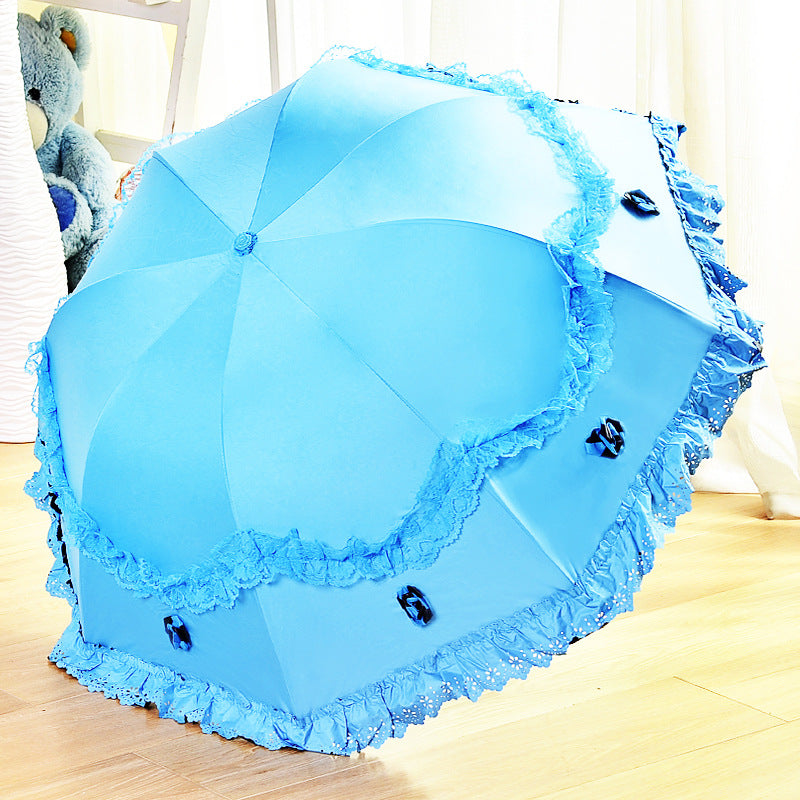 Sun Umbrella Lace Female Sunscreen And Anti-Ultraviolet Forest Eye Umbrella