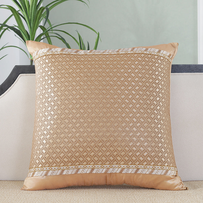 Summer Ice Rattan Double-Sided Mat Hug Pillowcase Summer Sofa Mat Cushion Cover Rattan Seat Back Cushion Cover Without Core
