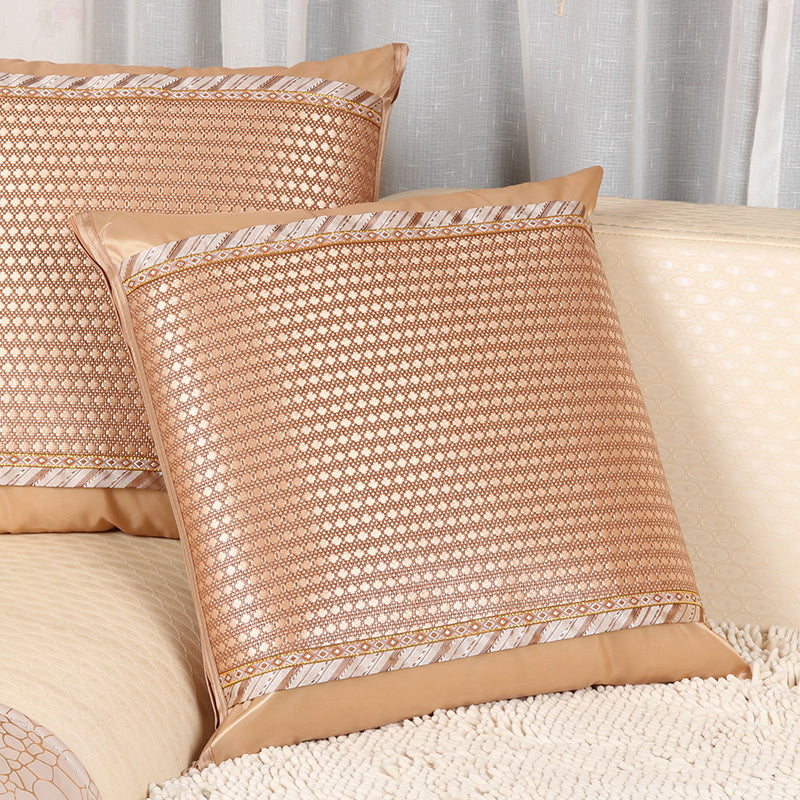 Summer Ice Rattan Double-Sided Mat Hug Pillowcase Summer Sofa Mat Cushion Cover Rattan Seat Back Cushion Cover Without Core