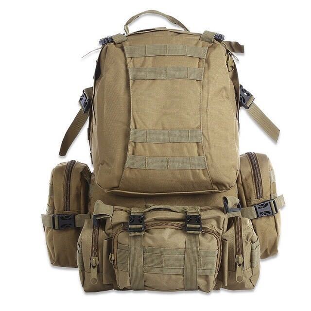 Sac à dos de 50L pour l'extérieur, sac à dos militaire tactique Molle, sac de sport étanche pour le camping, la randonnée et les voyages