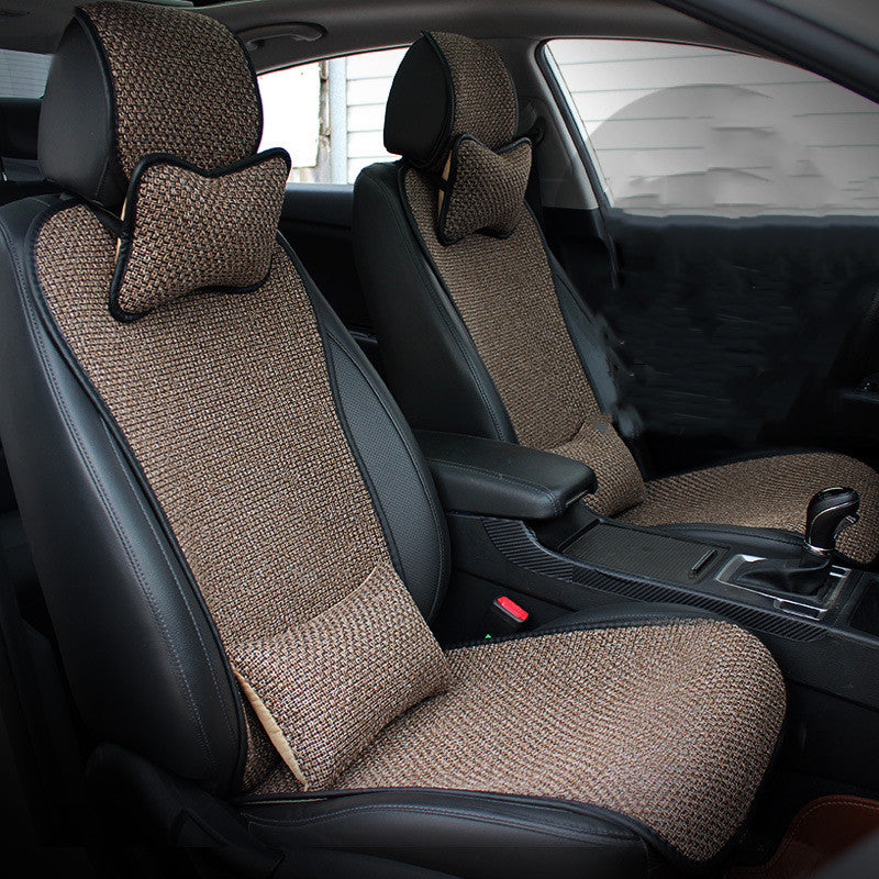 Car Cushion Four Seasons General Flax Cushion Small Waist Cushion All Inclusive No Binding Summer Cool CushionFour Seasons Cushion