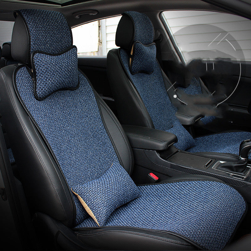 Car Cushion Four Seasons General Flax Cushion Small Waist Cushion All Inclusive No Binding Summer Cool CushionFour Seasons Cushion