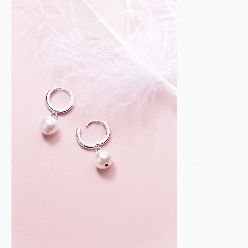 Sweet Shell Beads Synthetic Pearl Earrings Short Earrings