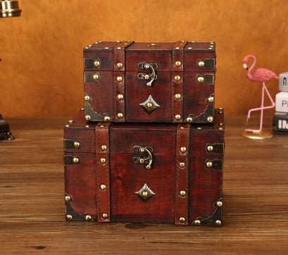 Boîte à Bijoux Carrée en Bois Boîte Rétro en Bois Accessoires de Rangement et Artisanat