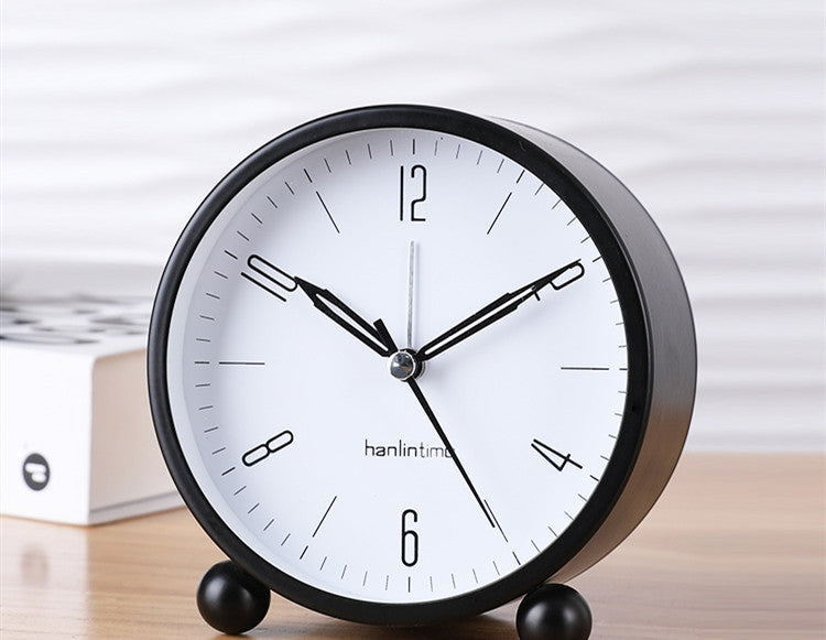 Small Alarm Clock Simple Creative Silent Student Bedside Bedroom Clock Personalized Clock Ornament Seat Clock Luminous Dormitory