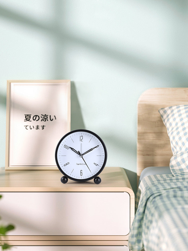 Small Alarm Clock Simple Creative Silent Student Bedside Bedroom Clock Personalized Clock Ornament Seat Clock Luminous Dormitory
