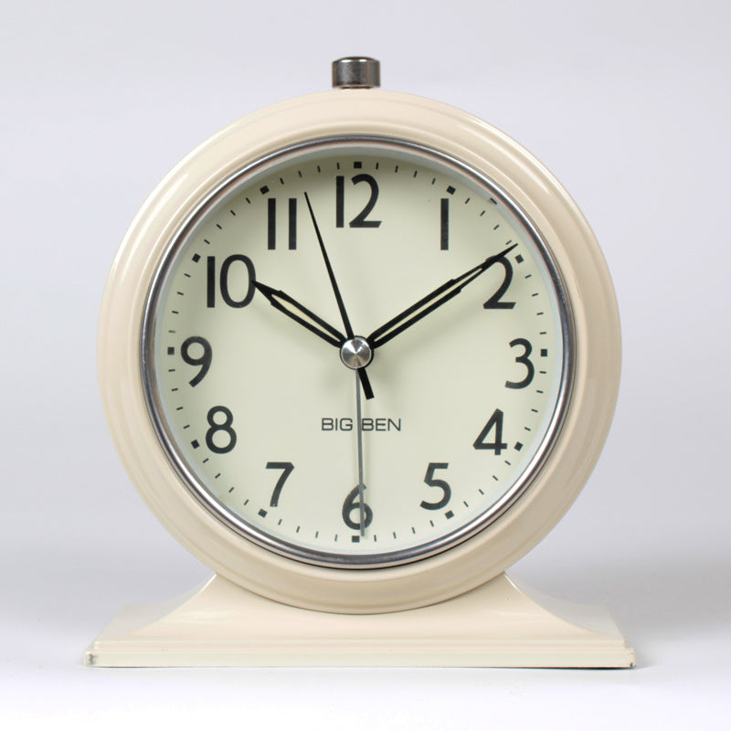 Large Alarm Clock Silent Bedside Retro Desktop Living Room Clock Pendulum