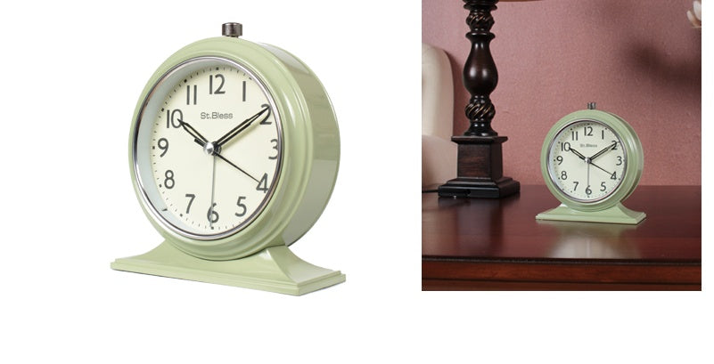 Large Alarm Clock Silent Bedside Retro Desktop Living Room Clock Pendulum