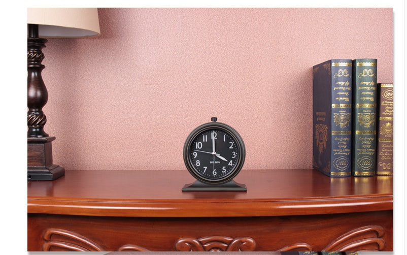 Large Alarm Clock Silent Bedside Retro Desktop Living Room Clock Pendulum