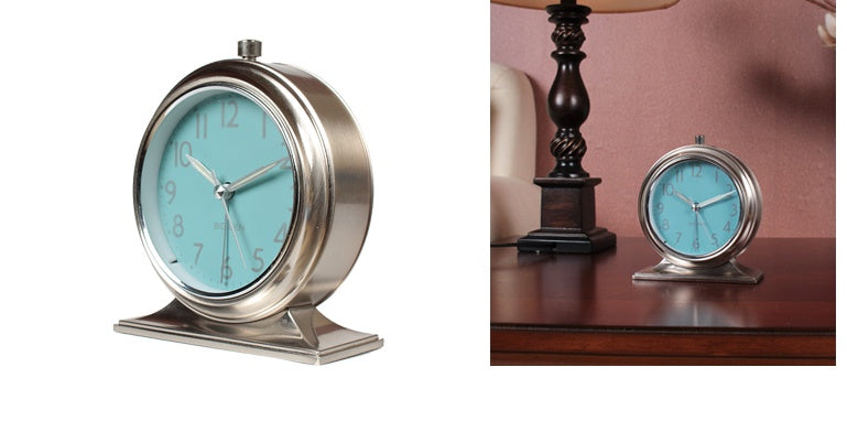 Large Alarm Clock Silent Bedside Retro Desktop Living Room Clock Pendulum