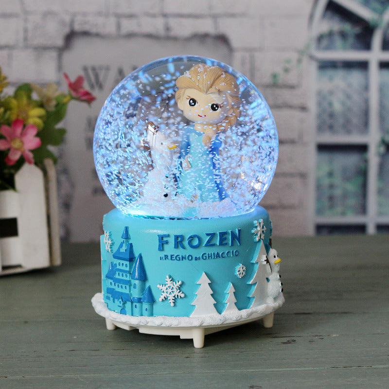 Boîte à Musique Lumineuse Ours Lavande Flocon de Neige Boule de Cristal Cadeau de Saint-Valentin Fête des Enfants Étudiant Petite Amie