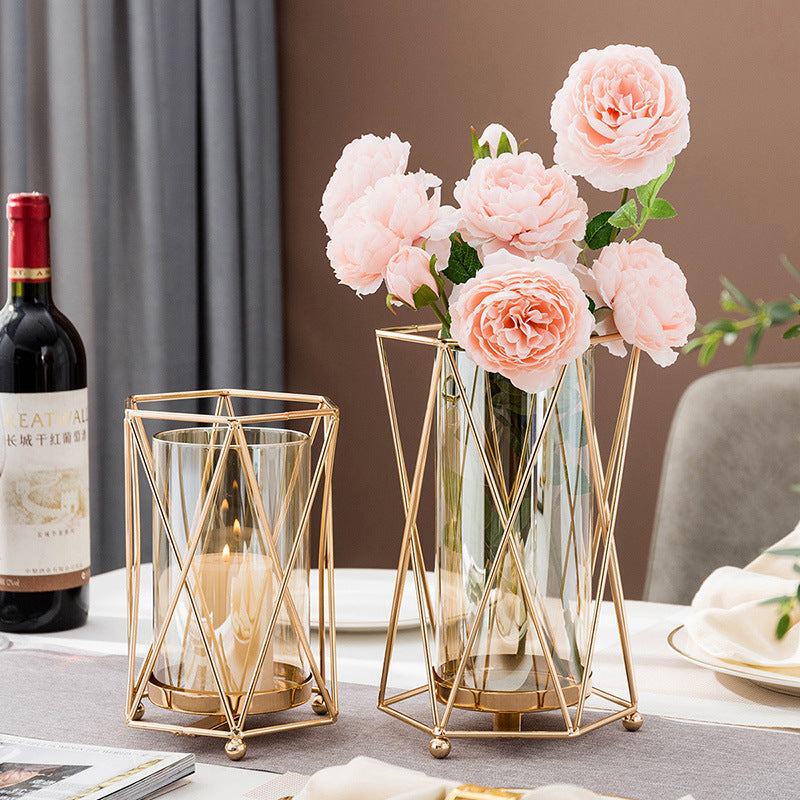 European Style Iron Candle Holder Romantic Home Candlelight Dinner Props Nordic Table Decorations