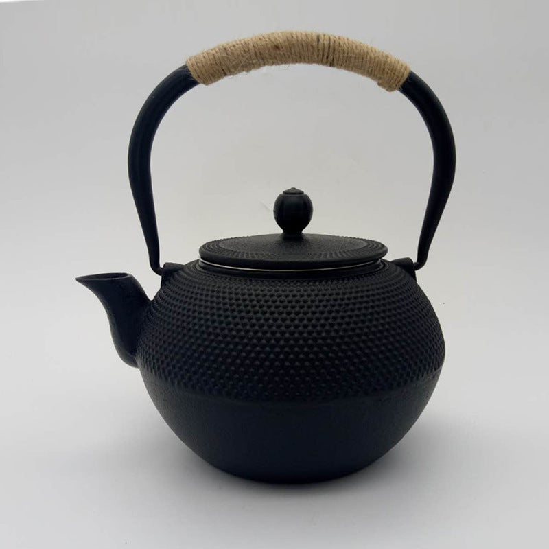 Théière en fonte bouillante, théière artisanale non revêtue, vieille théière japonaise en fer, théière de santé domestique, service à thé Kung Fu