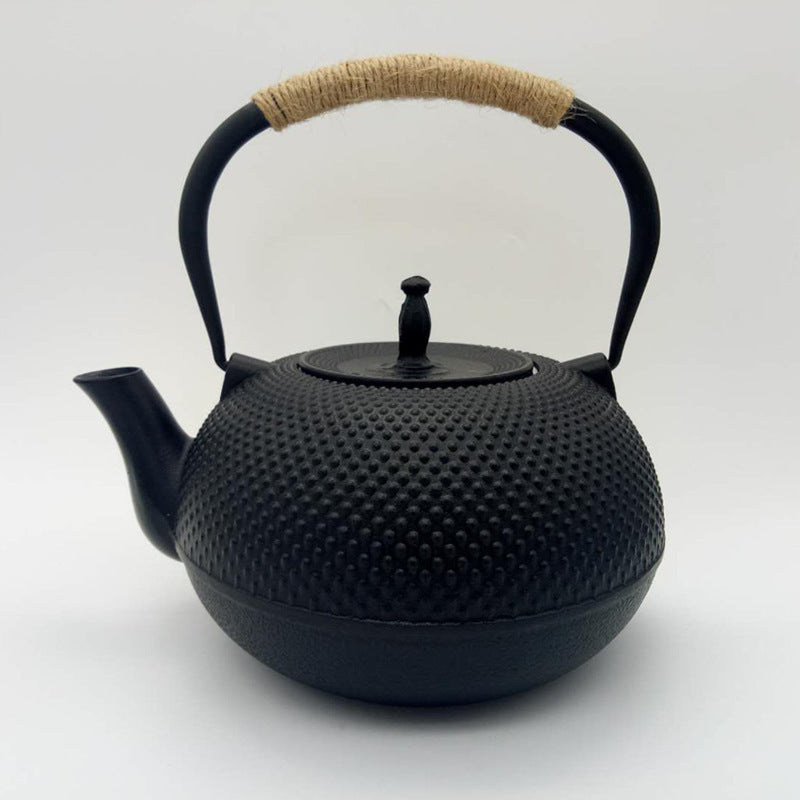 Théière en fonte bouillante, théière artisanale non revêtue, vieille théière japonaise en fer, théière de santé domestique, service à thé Kung Fu