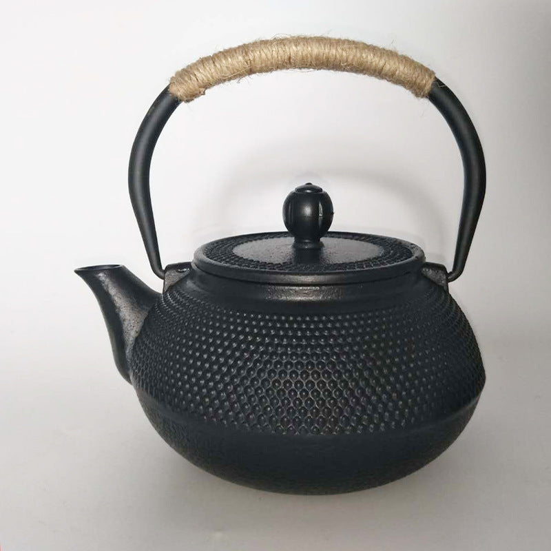 Théière en fonte bouillante, théière artisanale non revêtue, vieille théière japonaise en fer, théière de santé domestique, service à thé Kung Fu
