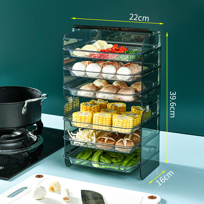 Étagère de rangement de cuisine portable multicouche à tiroirs pour aliments