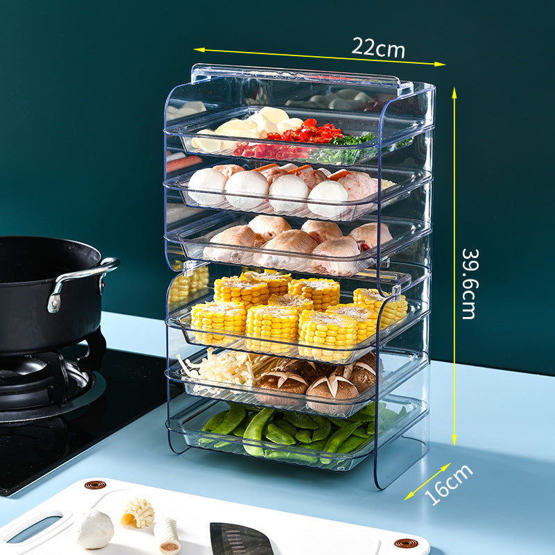 Étagère de rangement de cuisine portable multicouche à tiroirs pour aliments