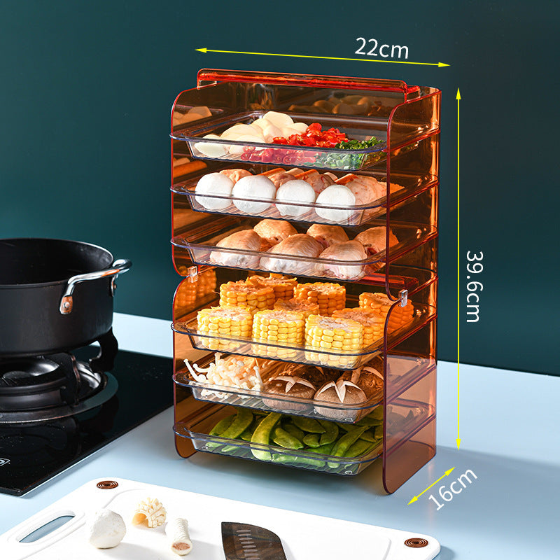 Étagère de rangement de cuisine portable multicouche à tiroirs pour aliments
