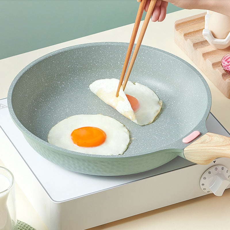 New Korean Style Macadamite Pan Non Stick Pan Fried Steak Pan Double Bottom Intelligent Sense Of Temperature Home Pan Fried Egg Pan
