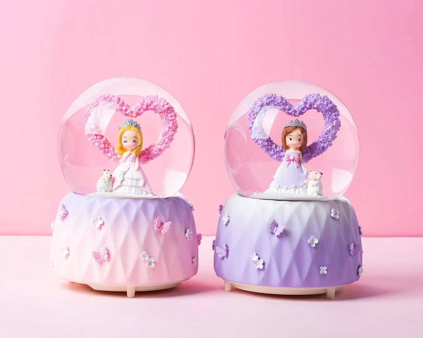 Boîte à Musique Lumineuse Ours Lavande Flocon de Neige Boule de Cristal Cadeau de Saint-Valentin Fête des Enfants Étudiant Petite Amie