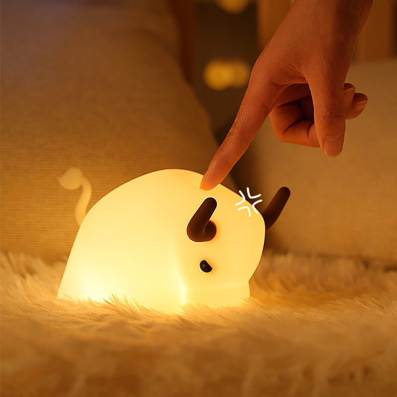 Veilleuse Vache Bébé Lumière Longue Distance Cadeau d'Anniversaire pour Filles et Garçons Amis, Petites Amies, Cœurs Chaleureux, Couples Romantiques et Créatifs