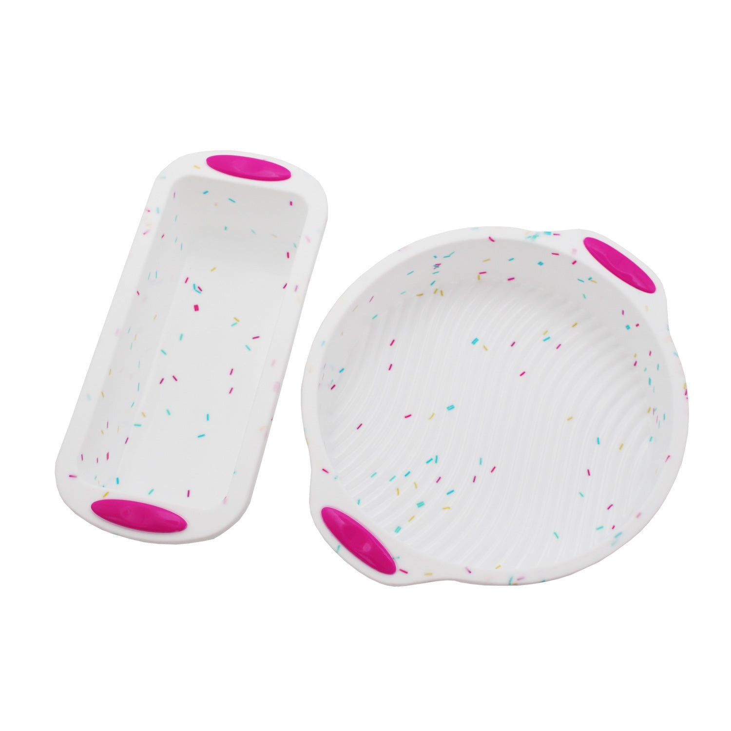 Two-Piece Silicone Mold Set, Two-Color Double Ears 9-Inch Round Cake Mold, Toast Tray, Baking Tools