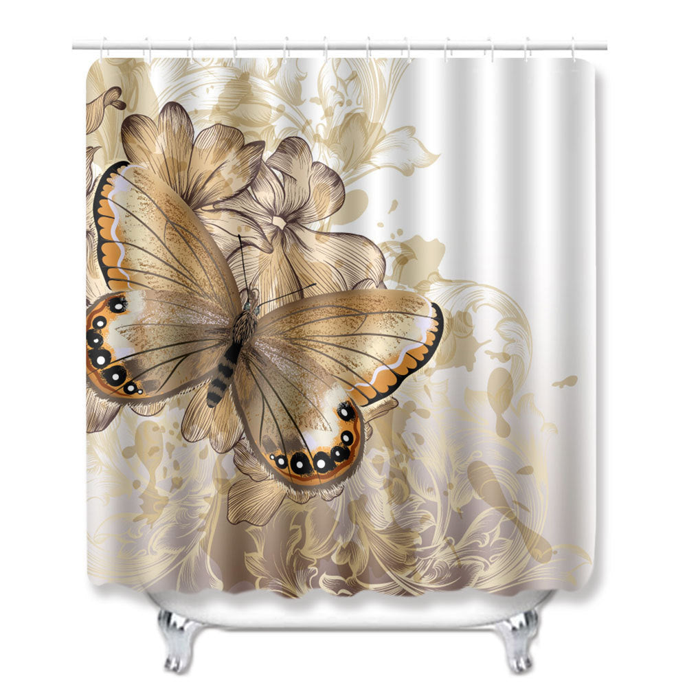 Butterfly Series Cross-border Floor Mat Shower Curtain Bathroom Non-slip Mat