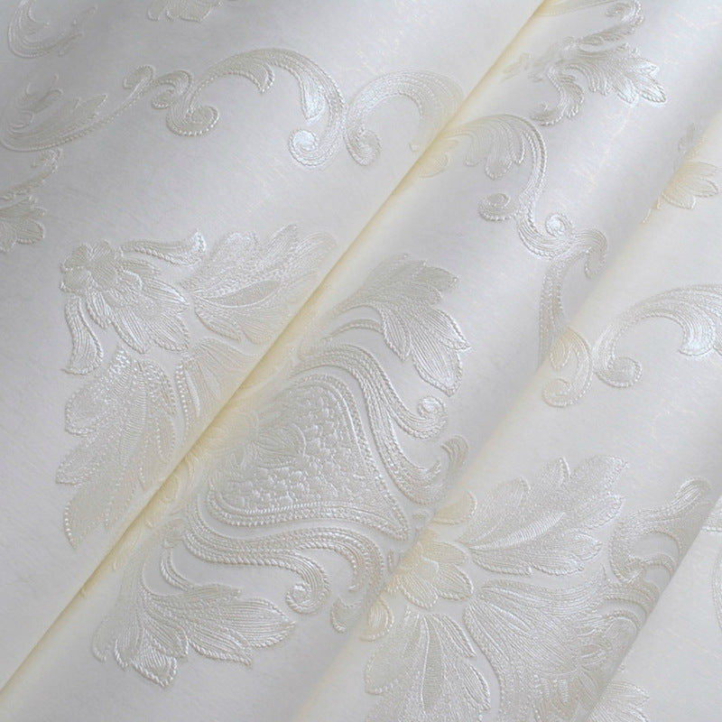 Modern Minimalist Embossed Wallpaper Bedroom Living Room Background Floral Pattern 3D Texture Damask Wallpaper