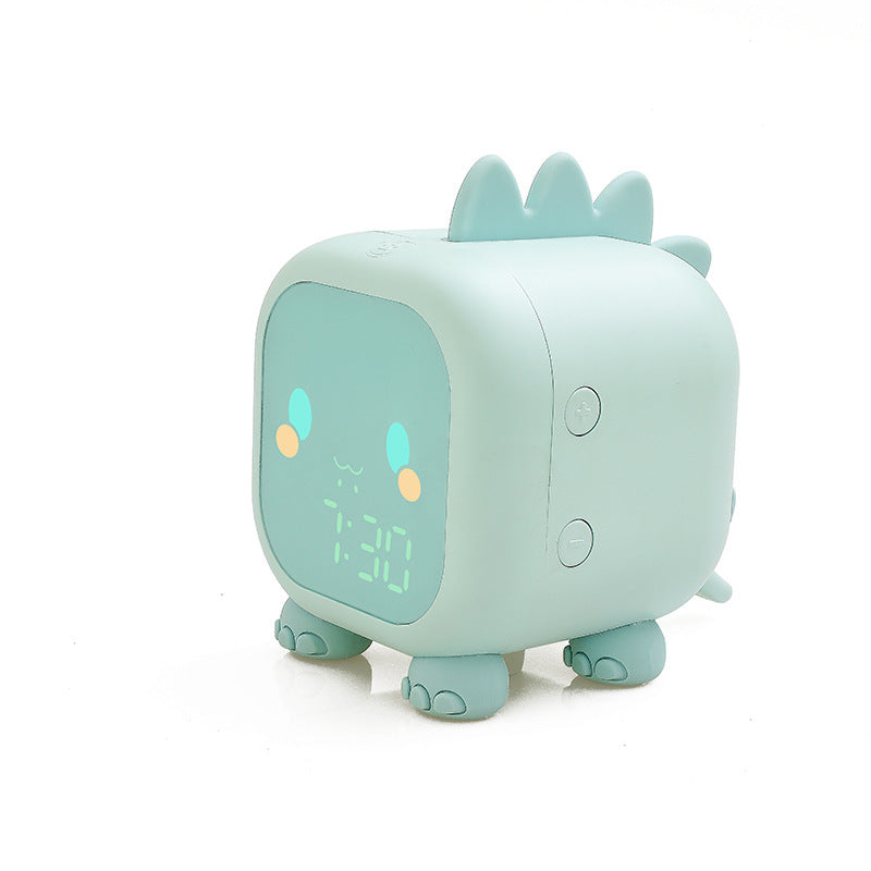 Children'S Creative Electronic Clock, Cartoon Dinosaur Small Alarm Clock, Wake Up Light, Sound Control Alarm Clock
