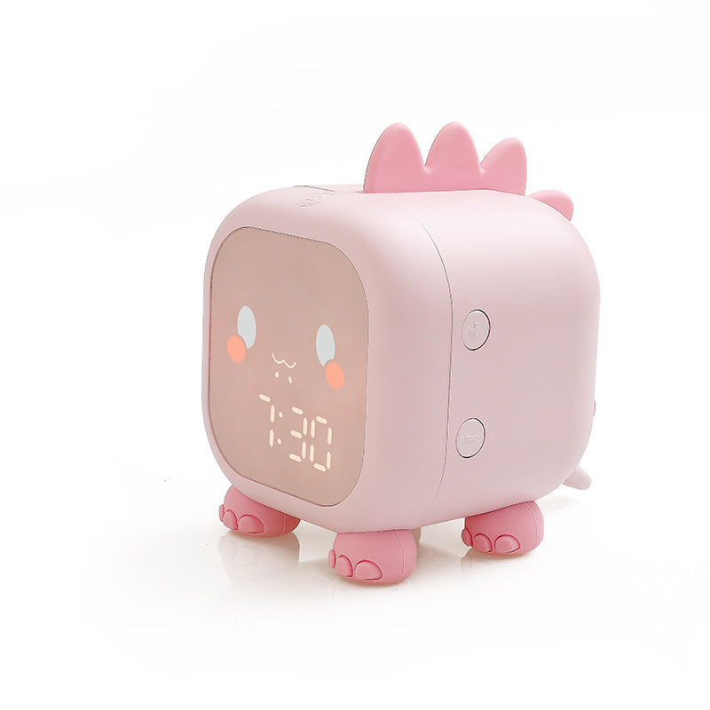 Children'S Creative Electronic Clock, Cartoon Dinosaur Small Alarm Clock, Wake Up Light, Sound Control Alarm Clock