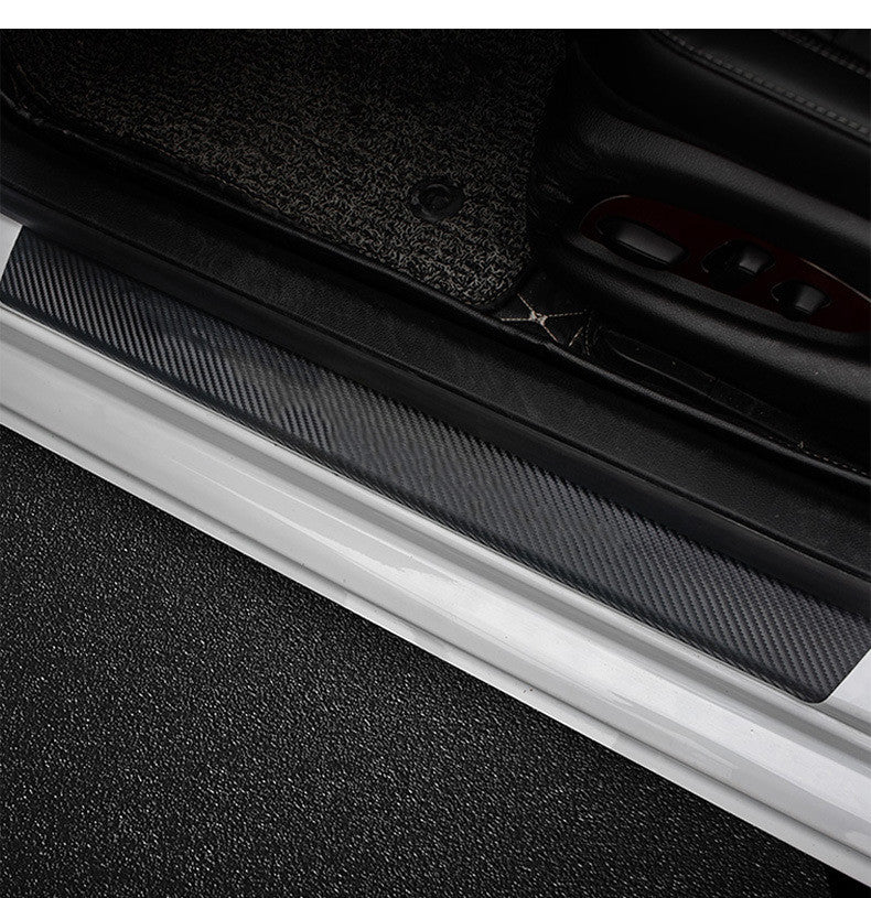 Car Door Threshold Strip Car Standard Carbon Fiber Leather Protector