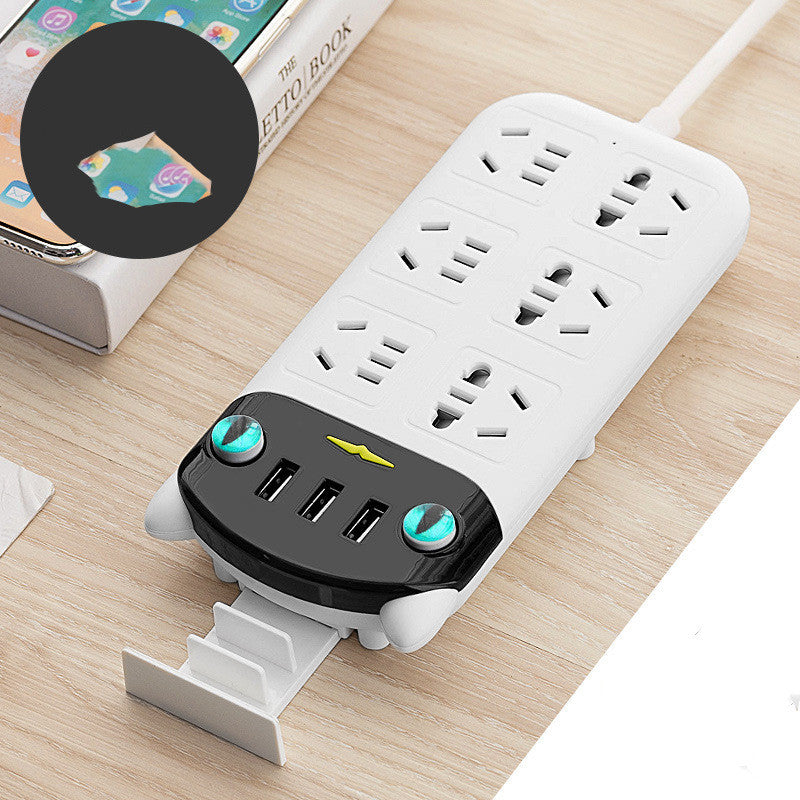 Gift Smart Usb Socket Creative Cat Row Patch Panel Patch Panel Multi Functional Household Patch Panel 3Usb Lightning Protection