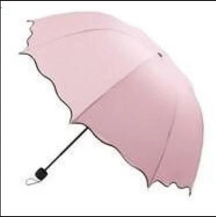 Folding Arched Ruffled Mirror Color UV Protection Umbrella Sun Protection Sun Umbrella