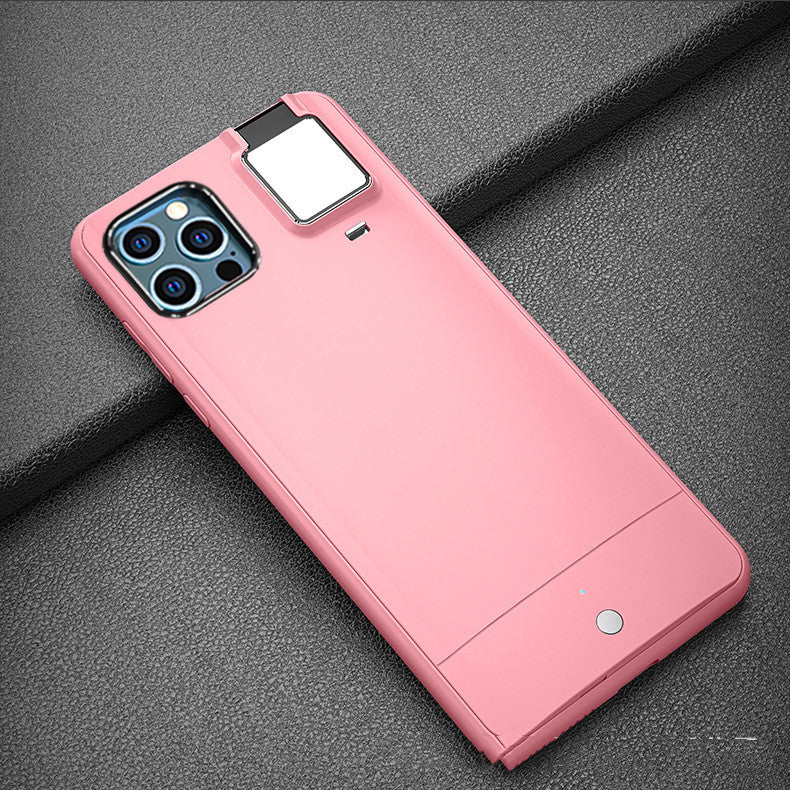 Creative Selfie Fill Light Mobile Phone Case 12pro Protective Cover Beauty Light Mobile Phone Case